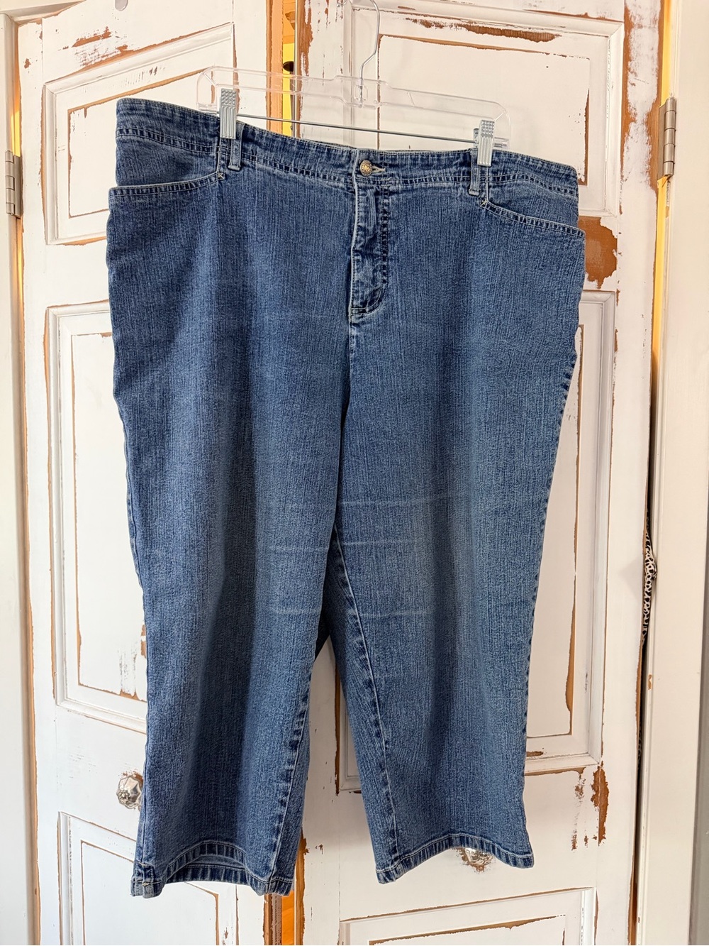 Westport Blue Cropped Straight-Leg Jeans